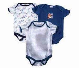 Wholesale 5pcs Cotton Rompers for Baby <b>Girls</b> New Design Knitted Onesie Pajama Set Short Sleeve Button Cute Solid for Spring - Product Image 3