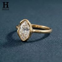 Bague personnalisée en moissanite marquise avec sertissage organique, unique, ondulée, entièrement sertie, en or, fabrication de joaillerie fine