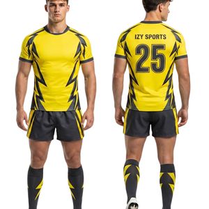 Uniformes de rugby de haute qualité en tissu bleu effet verre brisé, résistants aux déchirures, tissu performant, uniformes de rugby personnalisés pour équipes - Product Image 5