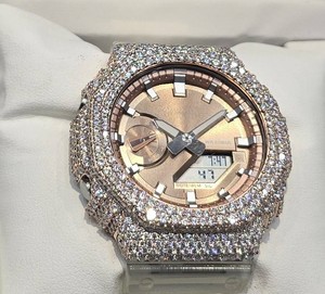 High End GA2100 Custom Iced Out Watch Metal <b>Case</b> Stainless Steel Luxury CasiOak Mod Upgrade Kit Full Metal Stainless Steel <b>Case</b> - Product Image 2