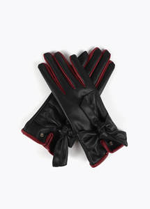 Black leather fashion breathable touchscreen <b>gloves</b> - Product Image 4