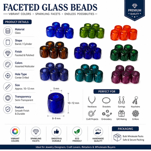 Multicolor Faceted Rondelle Glass <b>Beads</b> (Blue/Black/<b>Red</b>/Green) for Jewelry Making Fashion Accessories & Craft Supplies in Box - Product Image 6