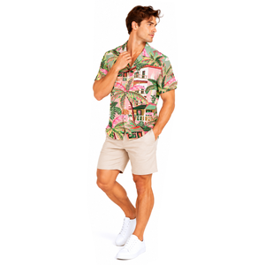 Chemise de plage pour homme, imprimé numérique vibrant, polyester respirant, boutonnée, décontractée, pour l'été et les voyages, vêtement tendance - Product Image 4