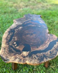 <b>Epoxy</b> Log <b>Coffee</b> <b>Table</b> Live Edge Walnut Burl Wood Resin <b>Table</b> Handmade Rustic Luxury Statement Furniture For Living Room - Product Image 2