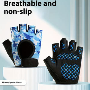 Gants de sport demi-doigts pour hommes et femmes, paume rembourrée, antidérapants, respirants, anti-humidité, pour la musculation, le cyclisme et les sports - Product Image 5