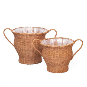 Cesta de mimbre tejida para plantas, maceta decorativa al por mayor, maceta de fibra natural de gran calidad - Product Image 4