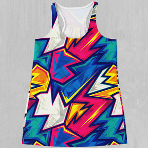 Débardeur pour femme à imprimé géométrique, sublimation par transfert, 100 % polyester tricoté, col rond, style sportif - Product Image 6