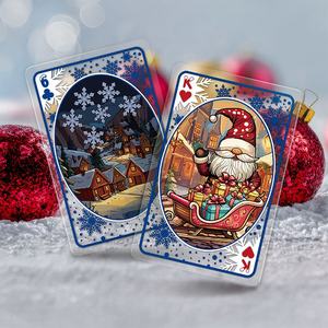 Cartes à jouer en plastique transparent Frosted Christmas Memories, fabrication OEM disponible - Product Image 2