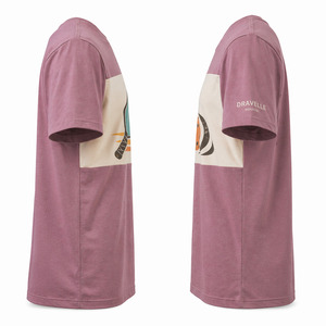 T-shirt de pickleball Dravelle Industry Dusty Mauve en coton peigné premium avec motif de raquette rétro - Product Image 4
