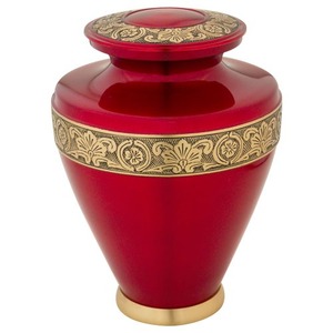 Urne funéraire en laiton Carmina - Style américain, couleur blanche, capacité de 200 pouces cubes, pour adultes, conteneur commémoratif pour cendres - Product Image 1