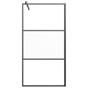 Paroi de douche noire avec porte 39,4''x76,8'' en verre ESG semi-frosted et cadre noir - Product Image 3