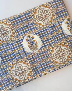 Tela de Algodón Estampada con Flores Azules de Primera Calidad, Textil Tradicional Indio con Estampado en Bloque para Confección de Ropa, Decoración del Hogar y - Product Image 2
