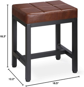 Taburete de Acero Inoxidable Personalizado, Diseño Moderno, Asiento de Metal Resistente, Cuero PU, para Hogar, Restaurante, Hotel, Entrada, Proyectos Comerciales - Product Image 2