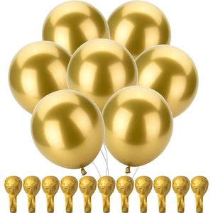 ลูกโป่งสีทองเมทัลลิกขนาด 12 นิ้ว แพ็ค 100 ลูก สำหรับงานวันเกิด งานปาร์ตี้ - Product Image 1