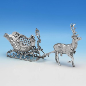 Objeto Decorativo Artístico de Reno con Trineo, Decoración Navideña Vintage para Estante y Centro de Mesa Navideño - Product Image 4