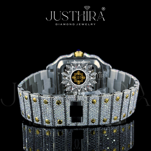 Reloj de Lujo para Hombre con Cristal de Zafiro, Cristal de Hielo VVS, Moissanita, Cuarzo, Cuadrado, Estilo Hip Hop, Totalmente Cubierto de Piedras - Product Image 5