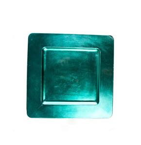 Plaque de chargement en métal bleu forme carrée fait à la main de styliste fantaisie sous plaque vente en gros plateau de service décoratif de Table - Product Image 1