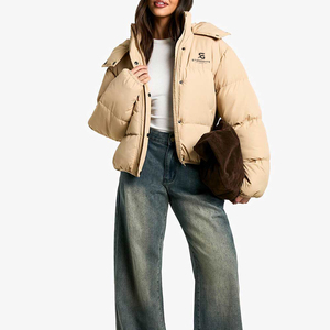 <b>Women</b> <b>Lightweight</b> Puffer <b>Jacket</b> Winter Warm Padding Hooded Fashion Outdoor Windproof Solid Color New Quality Custom Logo Coat - Product Image 3