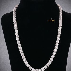 14K Gold 8mm Moissanite Tennis Chain <b>Necklace</b> Luxury Iced Out Hip Hop VVS Jewelry Halo Tennis Chain Moissanite Pendant <b>Necklace</b> - Product Image 4
