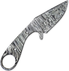 Lame de couteau de chasse en acier Damas haut de gamme, faite à la main, pleine longueur, pour la fabrication de couteaux DIY - Product Image 5
