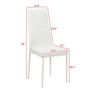 Set di 4 Eleganti Sedie da Pranzo Bianche con Schienale Alto, Assemblate con Finitura Strutturata, Codice Alternativo 86358020 - Product Image 3