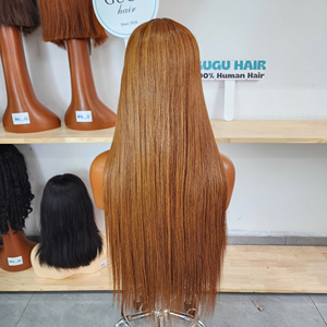 Perruques 100% Cheveux Humains Vierges Vietnamiens Double Drawn, Perruque à Fermeture en Dentelle Transparente 5x5 Sans Colle, Lisse Baguette, 26 pouces, Densité 200 - Product Image 4