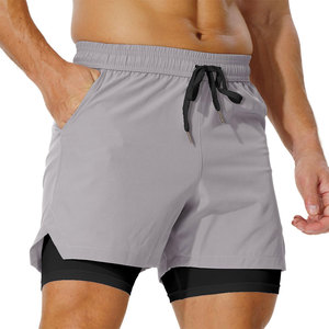 Shorts de sport durables 2-en-1 pour hommes, séchage rapide, respirants, anti-plis, couleurs vives personnalisables, petit prix - Product Image 5