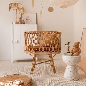 Cuna de madera maciza para bebé, precios al por mayor, cunas de ratán sostenibles, cunas para niños. - Product Image 5