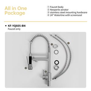 Rubinetto da cucina Bothwa Home da 19 pollici con maniglia singola, certificato CUPC, finitura nichel spazzolato - Product Image 4