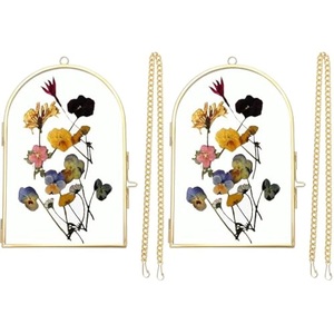 Miroir rectangulaire en verre avec cadre en laiton, décoration suspendue, cadre photo vertical fait main - Product Image 2