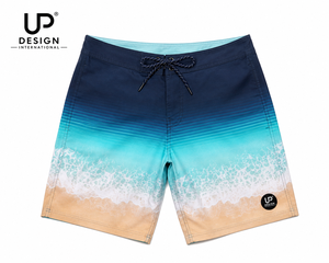 <b>Men's</b> Ocean Beach Board Shorts Quick Dry Surf Swim <b>Trunks</b> Sea Wave Print 100% Cotton Polyester High Quality Drawstring Closure - Product Image 1