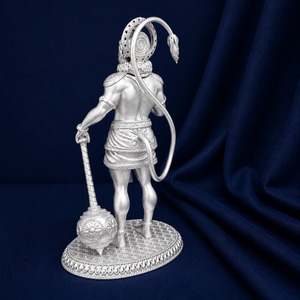 พระฮันมูนชุบเงิน 999 จาก Jaipur Metals |   รูปปั้นทองเหลืองแท้ 100% |   โฮมออฟฟิศและของขวัญวันเกิด |   7.5x5x12ซม. |   138 กรัม - Product Image 4