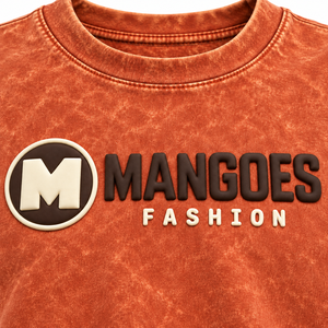 Camiseta de Algodón Lavado Oversize para Hombre MANGOES FASHION, Manga Corta, Cuello Redondo, Estampado Gráfico, Estilo Urbano Informal - Product Image 4
