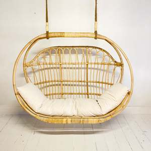 Wholesale patio seating furniture natural rattan bird nest basket chair wicker <b>hammock</b> chairs - Product Image 3