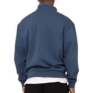 Sudadera de Forro Polar con Cierre de Cremallera de un Cuarto para Hombre, Estilo Casual Urbano, Cuello Simulado, Ajuste Relajado, Moda Urbana, Logotipo Personalizado, Venta al por Mayor - Product Image 2