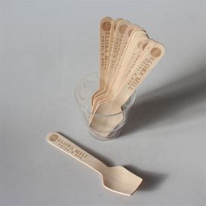 Cuchillo de bloque natural barato de <span class=keywords><strong>China</strong></span>, tenedor de madera, mango de cuchara, Mini helado, cuchara cuadrada desechable - Product Image 5