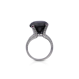 Modern <b>Black</b> Onyx Gemstone <b>Ring</b> Stainless Steel Prong Setting Round Cut Unisex Engagement Jewelry Geometric Style - Product Image 3