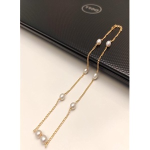 Pulsera de Perlas Barrocas Chapadas en Oro de Primera Calidad, con Cadena Larga, para Mujer, Colección para Bodas y Fiestas - Product Image 1