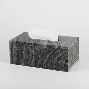 Caja de pañuelos de mármol blanco y negro, soporte rectangular para pañuelos faciales, estuche para pañuelos de mesa para baño, dormitorio, hogar y oficina - Product Image 1