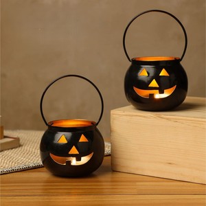 Porte-bougie en forme de fleur en bronze avec 3 coupelles pour bougies chauffe-plat, décoration d'intérieur faite à la main pour Halloween - Product Image 3