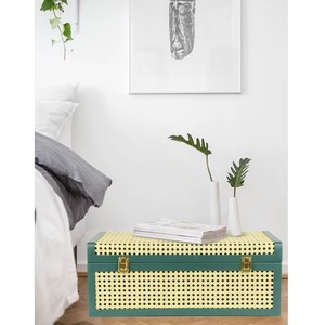 Stylish Metal And Rattan Designer Trunk Ideal For Decor Gifting Travel Lovers And Vintage Collectible Storage From India - Product Image 5