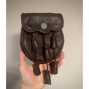 Bolso Escocés de Cuero Genuino de Alta Calidad, Estilo Victoriano, Hecho a Mano, con 6 Borlas Trenzadas para Hombres - Product Image 5