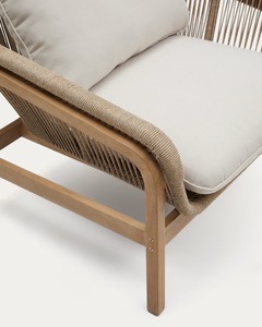 Ensemble de meubles de patio haut de gamme en teck massif avec corde tressée à la main – Ensemble canapé et table basse d'extérieur pour jardin et hôtel de luxe - Product Image 4