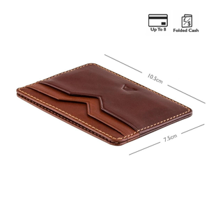 Custom Genuine Leather Men's Fold Short Lightweight High Quality <b>Card</b> <b>Holder</b> <b>Wallet</b> RFID Blocking Slim - Product Image 4