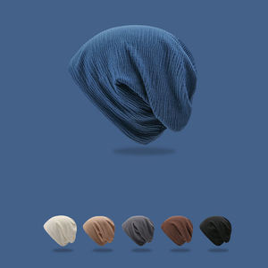 100% Cotton Custom Solid Beanie Knit Baggy <b>Hat</b> Soft Confinement Beanie Sleeping Cap Lightweight Breathable Skull Cap - Product Image 2