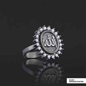 Anillo Islámico BOJ 06 con Caligrafía de Muhammad Resulullah y Mezquita, Anillo Musulmán, Regalo Religioso, Precio Bajo - Product Image 3