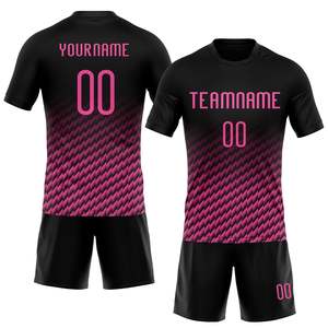 Custom Black Pink Volleyball Uniform Set Gradient Geometric Sublimation Jersey Shorts Team Logo OEM Manufacturer Supplier - Product Image 1
