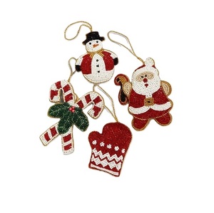 Seed Beads Christmas <b>Bag</b> <b>Charm</b> Beaded Embroidery Xmas <b>Charm</b> Handmade Holiday <b>Bag</b> Pendant Cute Santa Beaded Key <b>Charm</b> Christmas - Product Image 1