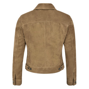 Custom 100% Genuine Cow Suede Leather <b>Womens</b> Motorcycle Trucker <b>Jacket</b> Summer Spring Classic Fit Private Label OEM Bulk - Product Image 3