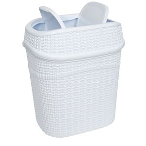 2-Pack 9.5L Plastic Sailor Knot <b>Swing</b> Top Waste <b>Bin</b> White - Product Image 3